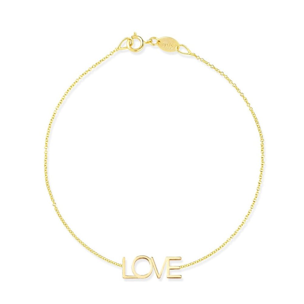 Maya Brenner "Love" 7.5" Chain Bracelet Rose Gold Tone